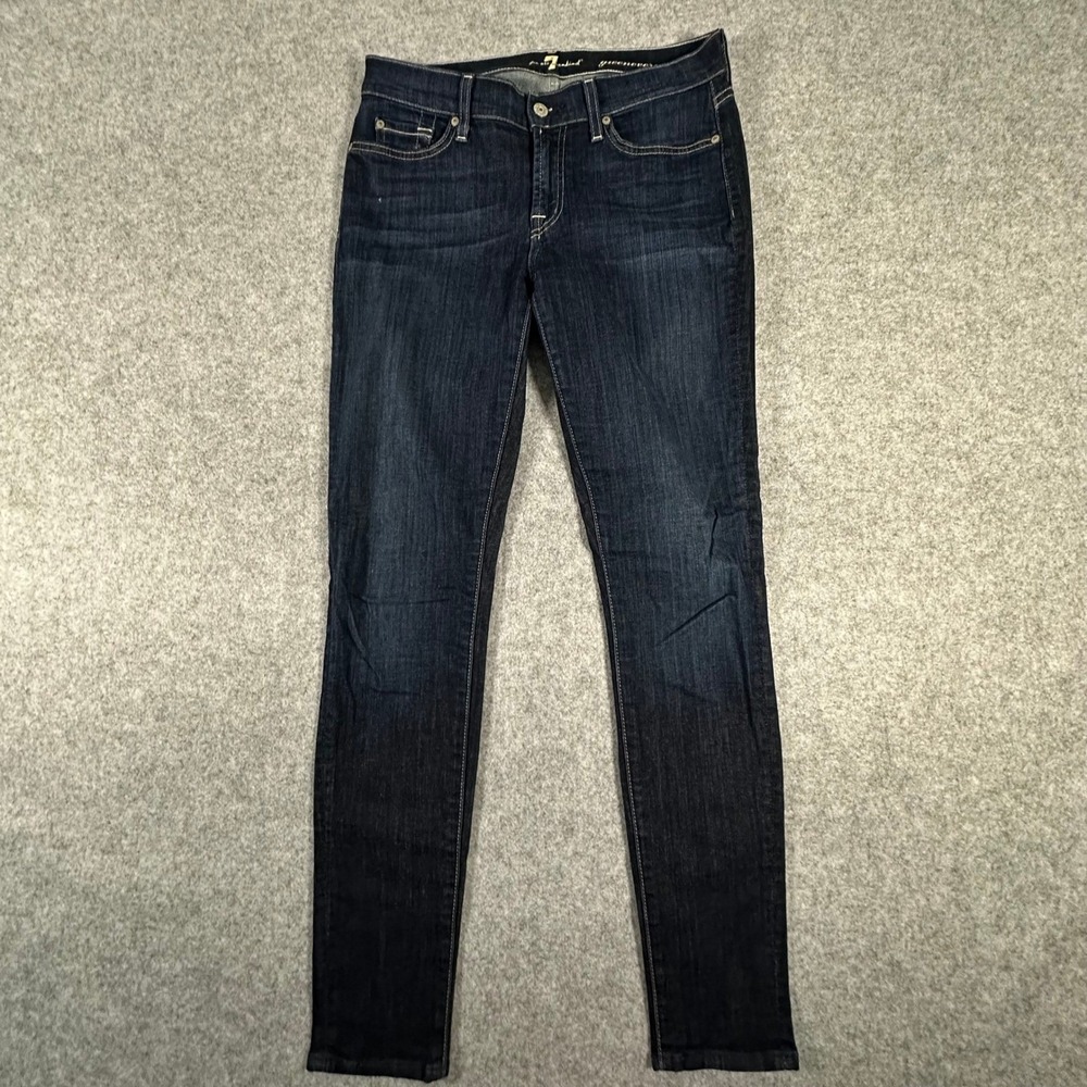 7 For All Mankind Gwenevere Jeans Womens 29 Dark Blue Skinny Stretch